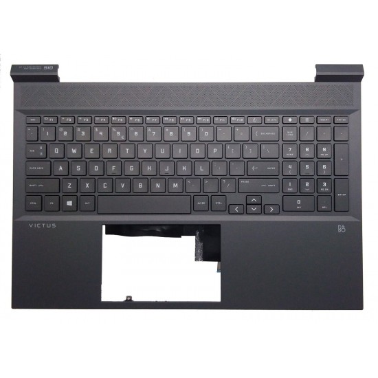 Carcasa superioara cu tastatura palmrest Laptop, HP, Victus 16-D, 16-E, M54738-271, cu iluminare, layout US, black Carcasa Laptop