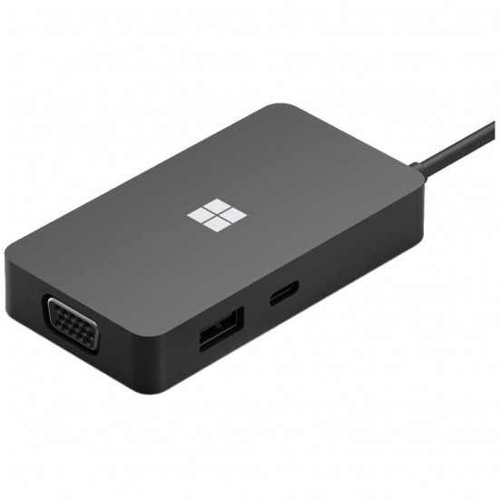 Adaptor multiport Microsoft Travel Hub, USB-C 3.2, Gigabit, HDMI, VGA, Negru Accesorii Laptop