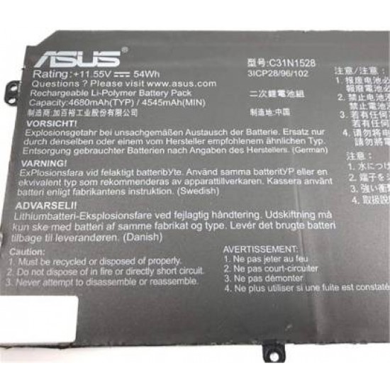 Baterie Laptop, Asus, ZenBook FLip UX360, UX360C, UX360CA, 3ICP3/96/103, 0B200-02080100, C31N1528, 11.55V, 4680mAh, 54Wh Baterii Laptop