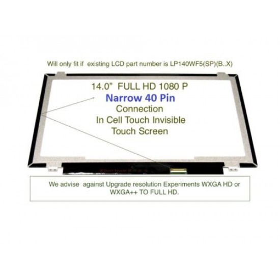 Display Laptop, Lenovo, 00UR895, 01ER011, 01LW393, 01YN116, 01YN162, 01YR527, 01YU641, 01YU650, 02DA375, 02DL611, 00NY686, 14 inch, FHD, IPS, 320mm latime, conector 40 pini, one cell touch Display Laptop