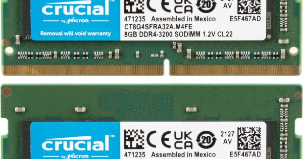 Kit Memorie Laptop RAM Crucial SODIMM 16GB (2x8GB) DDR4 3200Mhz