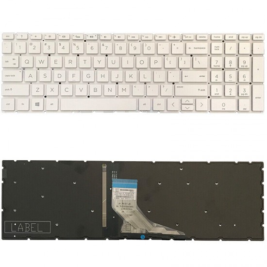 Tastatura Laptop, HP, 250 G7, 255 G7, TPN-C135, TPN-C136, iluminata, alba, layout US Tastaturi noi