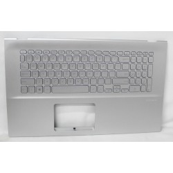 Carcasa superioara cu tastatura palmrest Laptop, Asus, VivoBook 17 K712, K712E, K712EA, K712FA, K712FB, 90NB0L61-R31UI0, iluminata, argintie layout US