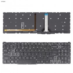 Tastatura Laptop, Acer, Nitro 5 AN515-46, AN515-47, conector ingust, iluminata RGB, layout US