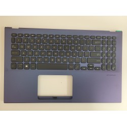 Carcasa superioara palmrest cu tastatura Laptop, Asus, VivoBook X512, X512FA, X512DA, X512DK, X512UA, X512UB, P1504UA, F512UA, S512UA, 90NB0K96-R32UI0, albastra, iluminata, layout US