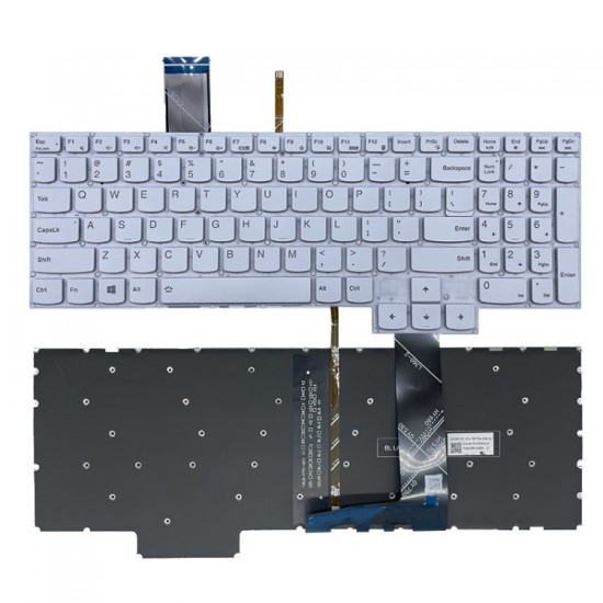 Tastatura Laptop, Lenovo, Legion 5-15IMH05 Type 82AU, iluminata, layout US, alba Tastaturi noi