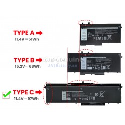 Baterie Laptop, Dell, CN-01WJT0, 1WJT0, CN-0D191G, D191G, W125710147, 11.4V, 8071mAh, 97Wh