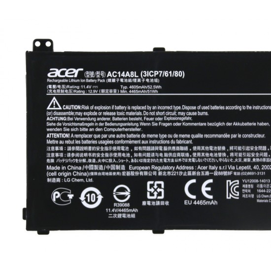 Baterie Laptop Gaming, Acer, Aspire VX5-591G, 3ICP7/61/80, AC14A8L, 11.55V, 5360mAh, 61.9Wh Baterii Laptop