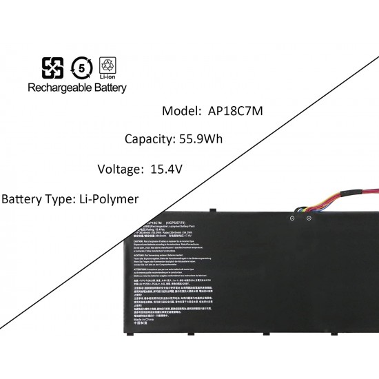 Baterie Laptop, Acer, Swift 5 PRO SF514-54T, SF514-54GT, SF313-52, SF313-52G, 4ICP5/57/79, AP18C7M, 15.4V, 3634mAh, 55.9Wh Baterii Laptop
