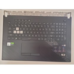 Carcasa superioara cu tastatura palmrest Laptop, Asus, ROG Strix G G731G, 90NR01T2-R32UI0, iluminare RGB, layout US, refurbished