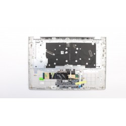 Carcas superioara cu tastatura palmrest Laptop, Lenovo, Yoga 530-14IKB Type 81EK, 81FQ, 5CB0R08660, iluminata, layout US, argintie