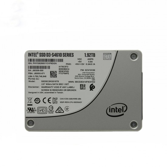 Solid-State Driver (SSD) Intel, D3 S4610, 1.9TB, 2.5 inch, SATA III, 6Gb/s, TLC, 3D-NAND, SSDSC2KG019T80 SSD