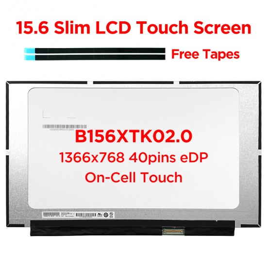 Display Laptop, HP, Pavilion 15-CS, 15T-CS, L25330-001, B156XTK02.0, 15.6 inch, slim, 1366x768, HD, eDP, 40 pini, One Cell Touch Display Laptop