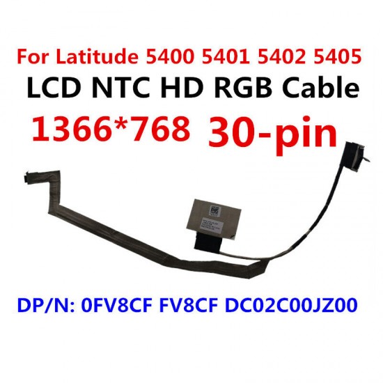 Cablu video LVDS Laptop, Dell, Latitude 5400, 5401, 5402, 5405, E5400, E5401, E5402, E5405, 0FV8CF, FV8CF, DC02C00JZ00, EDP, RGB, 30 pini Cablu video LVDS laptop