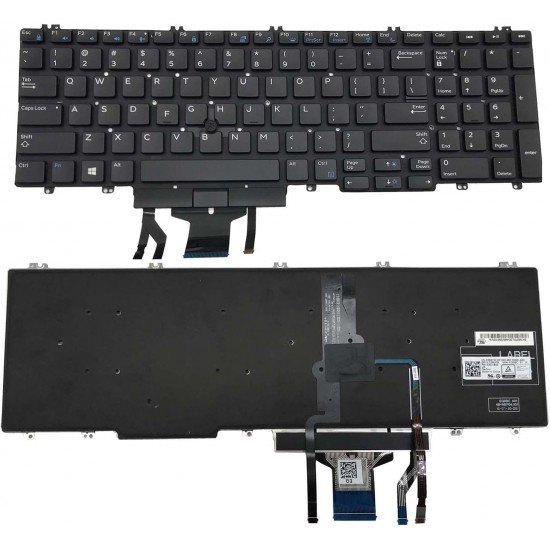Tastatura Laptop, Dell, Precision 7730, 7740, 7530, 7540, 06P79, 006P79, 0DK60, 00DK60, 266YW, 0266YW, iluminata, layout US Tastaturi noi