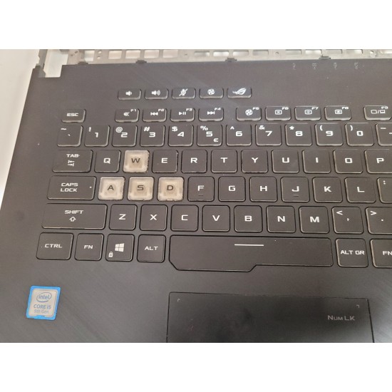 Carcasa superioara cu tastatura palmrest Laptop, Asus, ROG Strix G15 G512, G512LI, G512LV, G512L, G512LU, 90NR0341-R32UIO, conector 8 pini, refurbished Carcasa Laptop