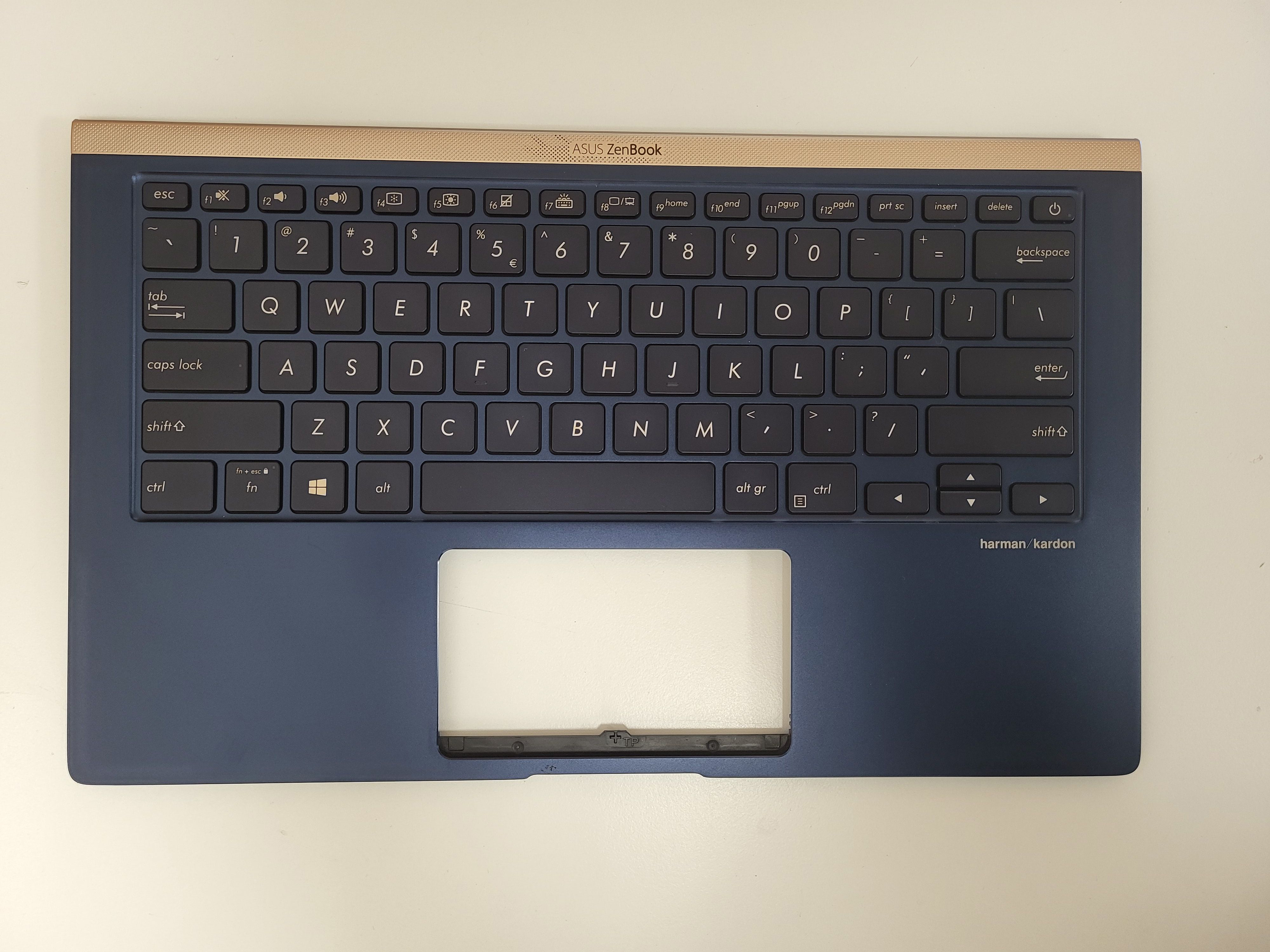 Carcasa superioara cu tastatura palmrest Laptop, Asus, ZenBook 14 UX433F, UX433FA, UX433FN, UX433FAC, 90NB0JQ1-R31UI0, iluminata, royal blue, layout US
