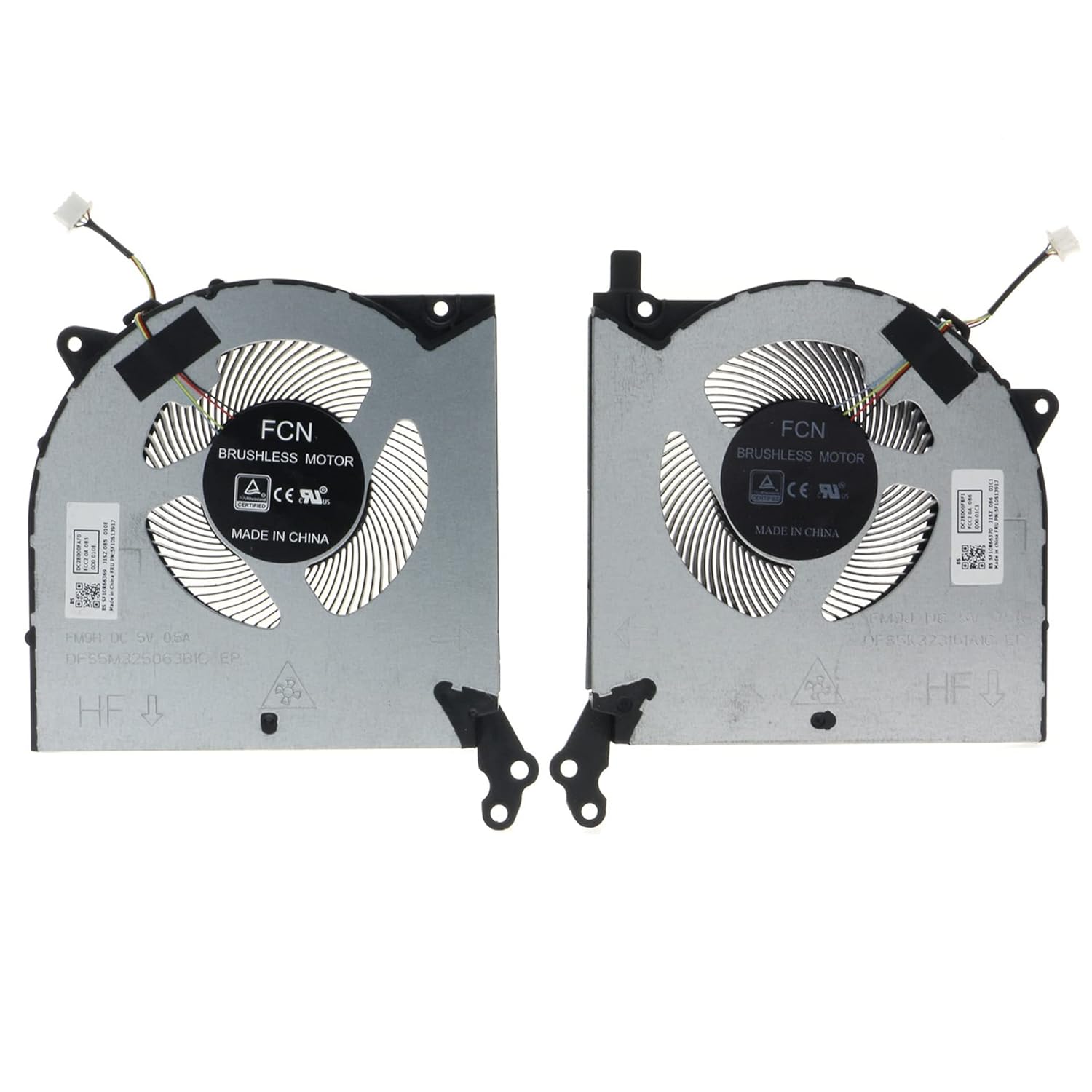 Set coolere Laptop, Lenovo, Legion 5-15ARH05 Type 82B5, 5F10S13917, DFS5M325063B1C FM9H, DC28000FAF0, DFS5K323161A1C FM9J, DC28000FBF1, 5V, 0.50A