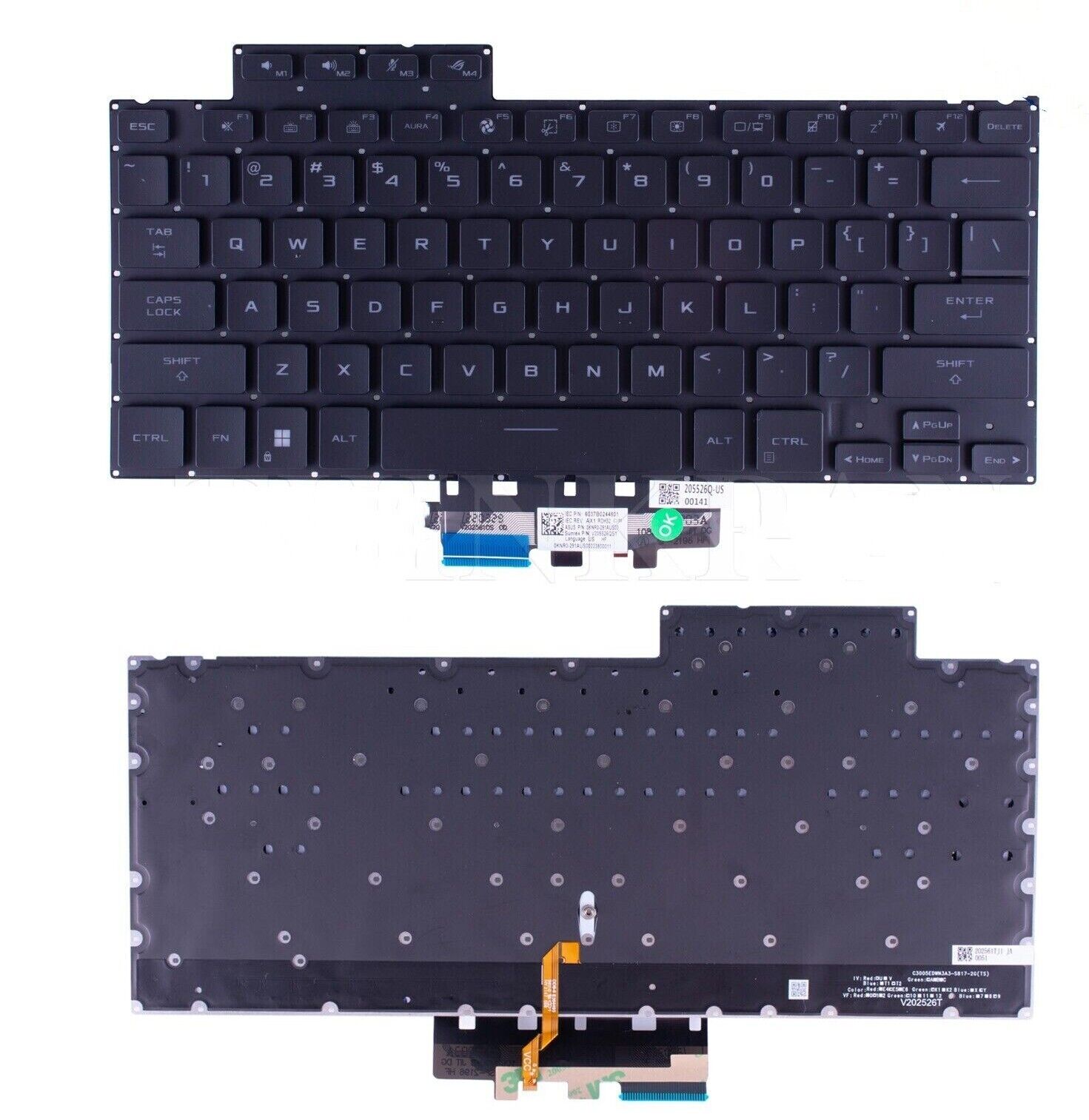 Tastatura Laptop Gaming, Asus, ROG Zephyrus G14 GA402R, GA402RJ, GA402RK, GA402N, GA402NI, GA402NJ, GA402NU, GA402NV, GA402X, GA402XI, GA402XU, GA402XV, GA402XY, GA402XZ, iluminata, layout US
