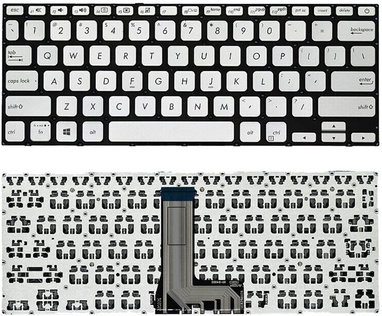 Tastatura Laptop, Asus, VivoBook 14 M409, M409DA, M409D, M409B, M409DA, argintie, layout US