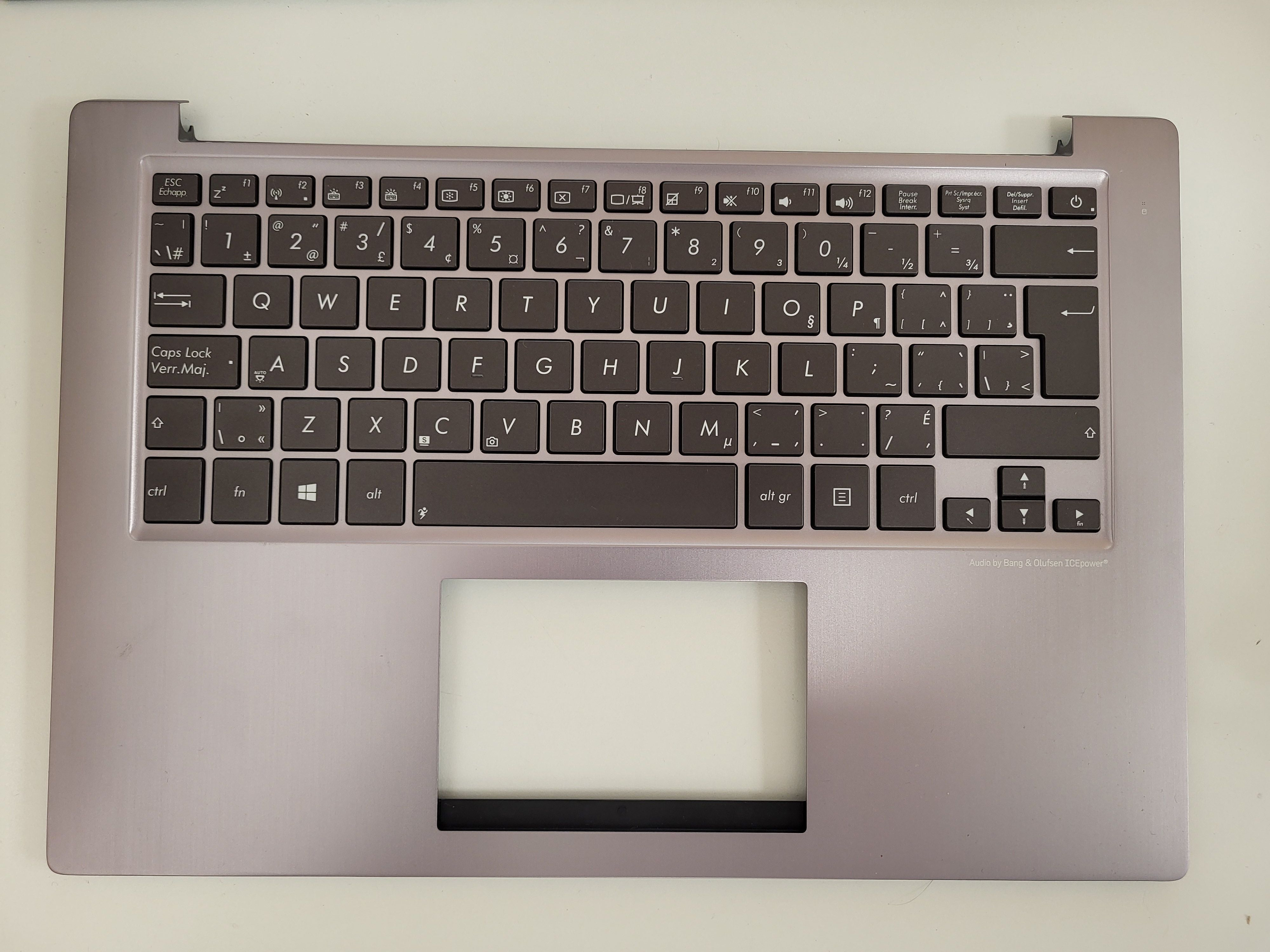 Carcasa superioara cu tastatura palmrest Laptop, Asus, U38, U38D, U38N, U38DT, 9Z.N8JBU.60T, 0KNB0-3625TU00, 0KN0-MY1TU23, 13N0-N6A0111, 13GNTH1AM051-1, NTH1K1O80Y, iluminata, layout US
