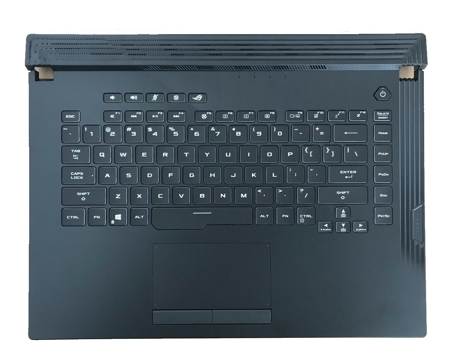 Carcasa superioara cu tastatura palmrest Laptop Gaming, Asus, ROG Strix G G531GT, 13N1-8HA0F21, 13NR01N3AP0121, 90NR01L4-R31US0, iluminata RGB, layout US