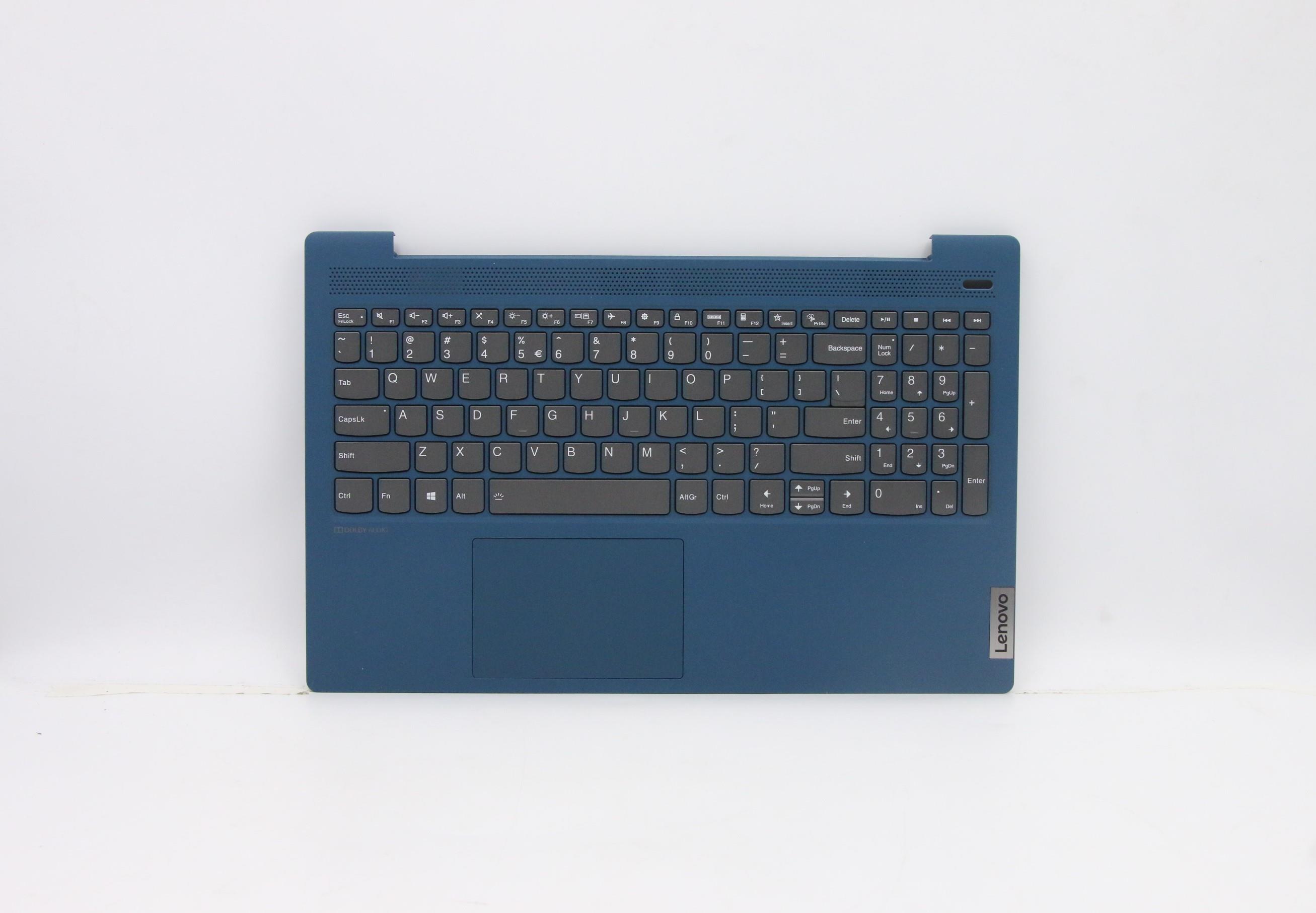 Carcasa superioara cu tastatura palmrest Laptop, Lenovo, IdeaPad 5-15ALC05 Type 82LN, 5CB0X56241, AP1K7000530, iluminata, Abyss Blue, layout US