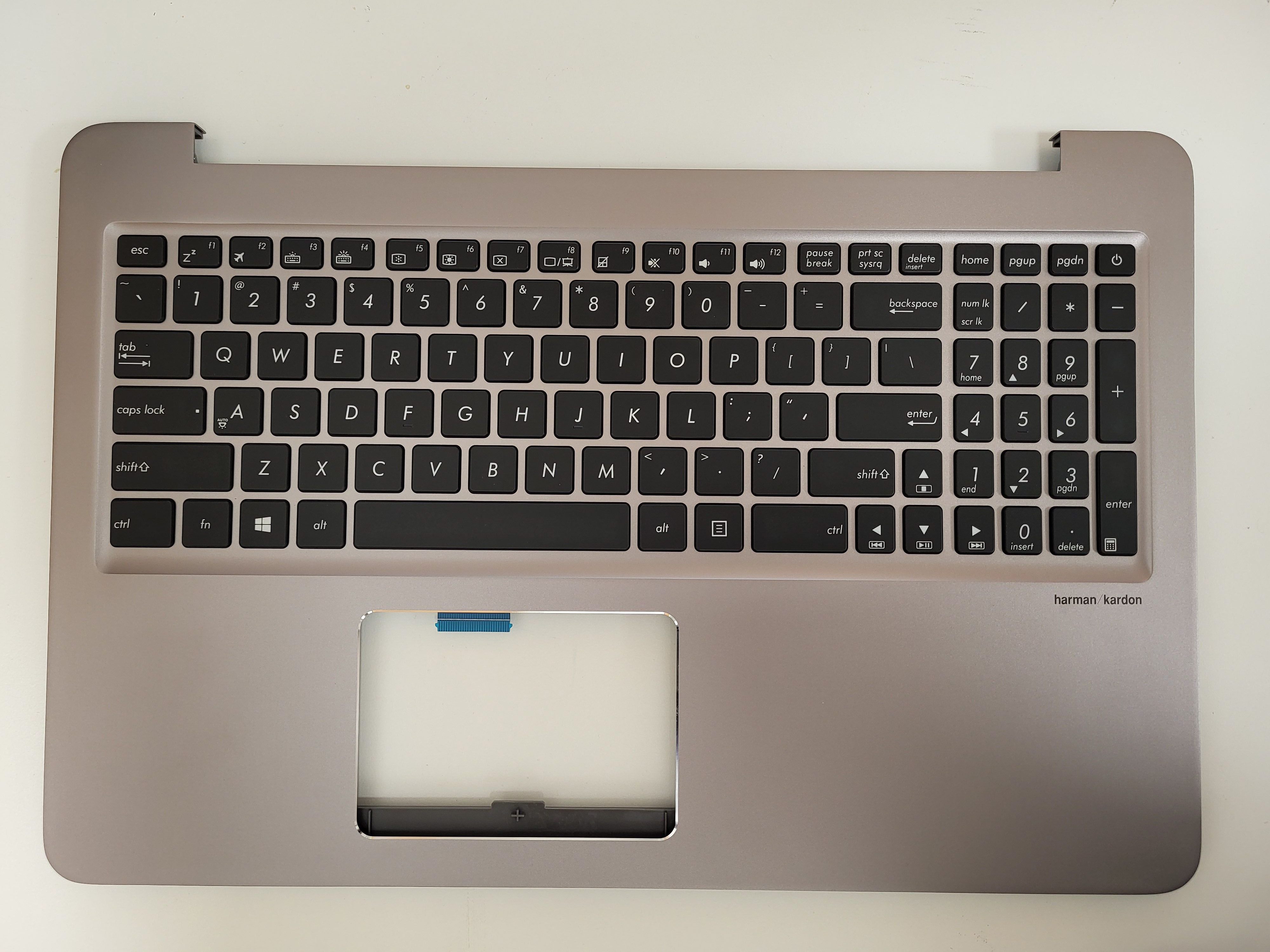 Carcasa superioara cu tastatura palmrest Laptop, Asus, ZenBook UX510, UX510U, UX510UX, UX510UW, 13NB0CB1AM0201, 13N0-URA0201, 90NB0CB1-R31US1, iluminata, layout US