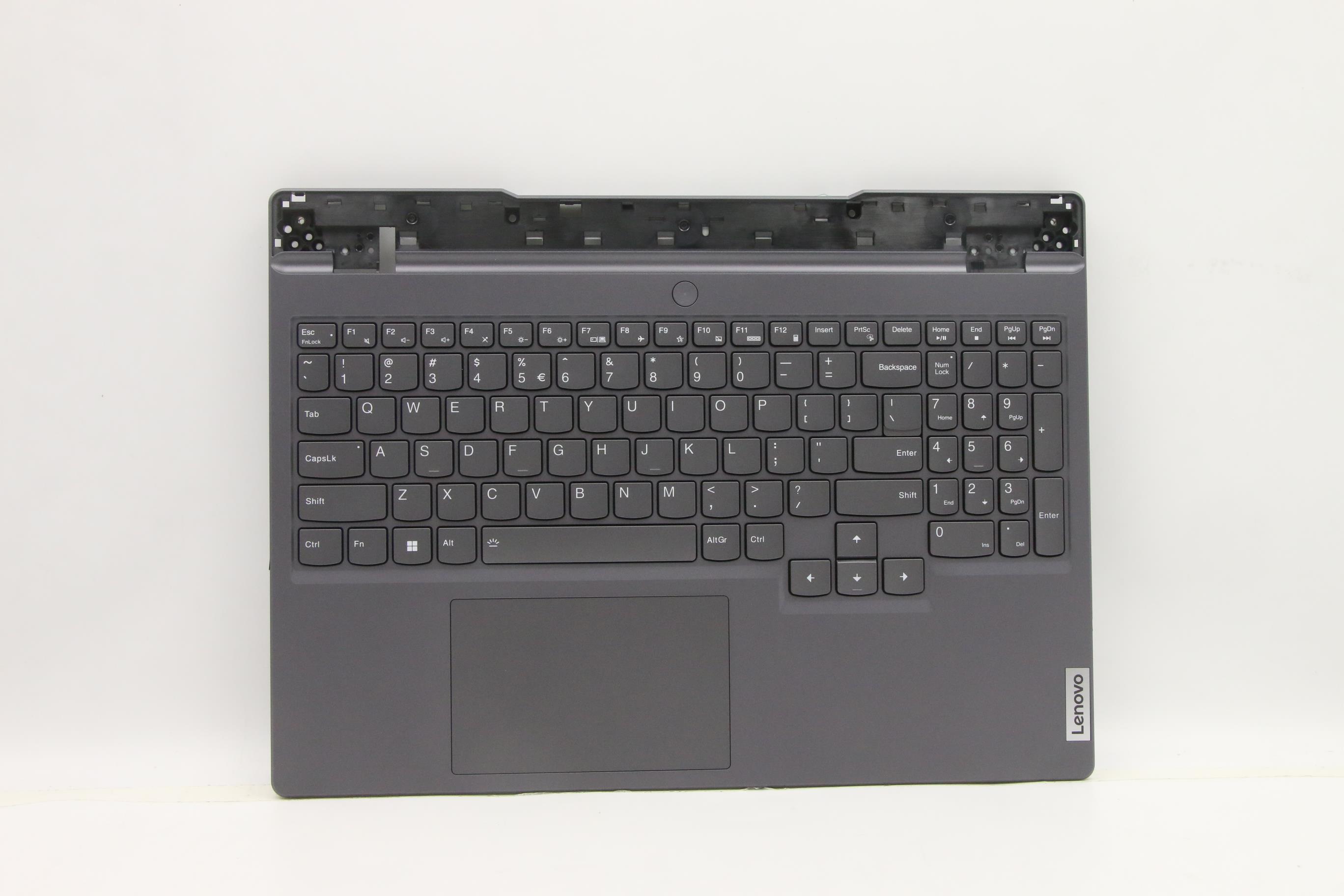 Carcasa superioara cu tastatura palmrest Laptop, Lenovo, Legion 5 15ARH7H Type 82RD, Storm Grey, AP2DJ000700, AM2DJ000D00, JY570, iluminata, layout US
