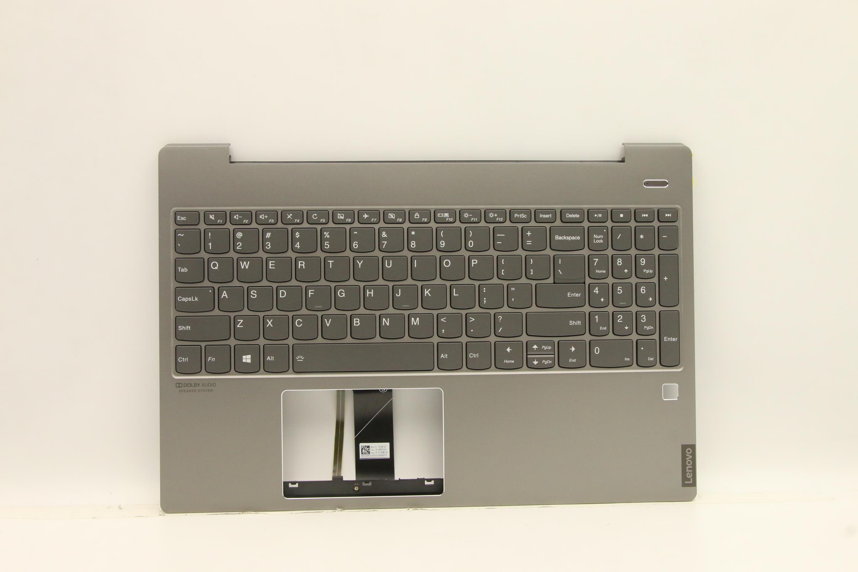 Carcasa superioara cu tastatura palmrest Laptop, Lenovo, IdeaPad S540-15IWL Type 81NE, 81Q1, 5CB0U42538, HQ2090062100011, Mineral Grey, iluminata, layout US