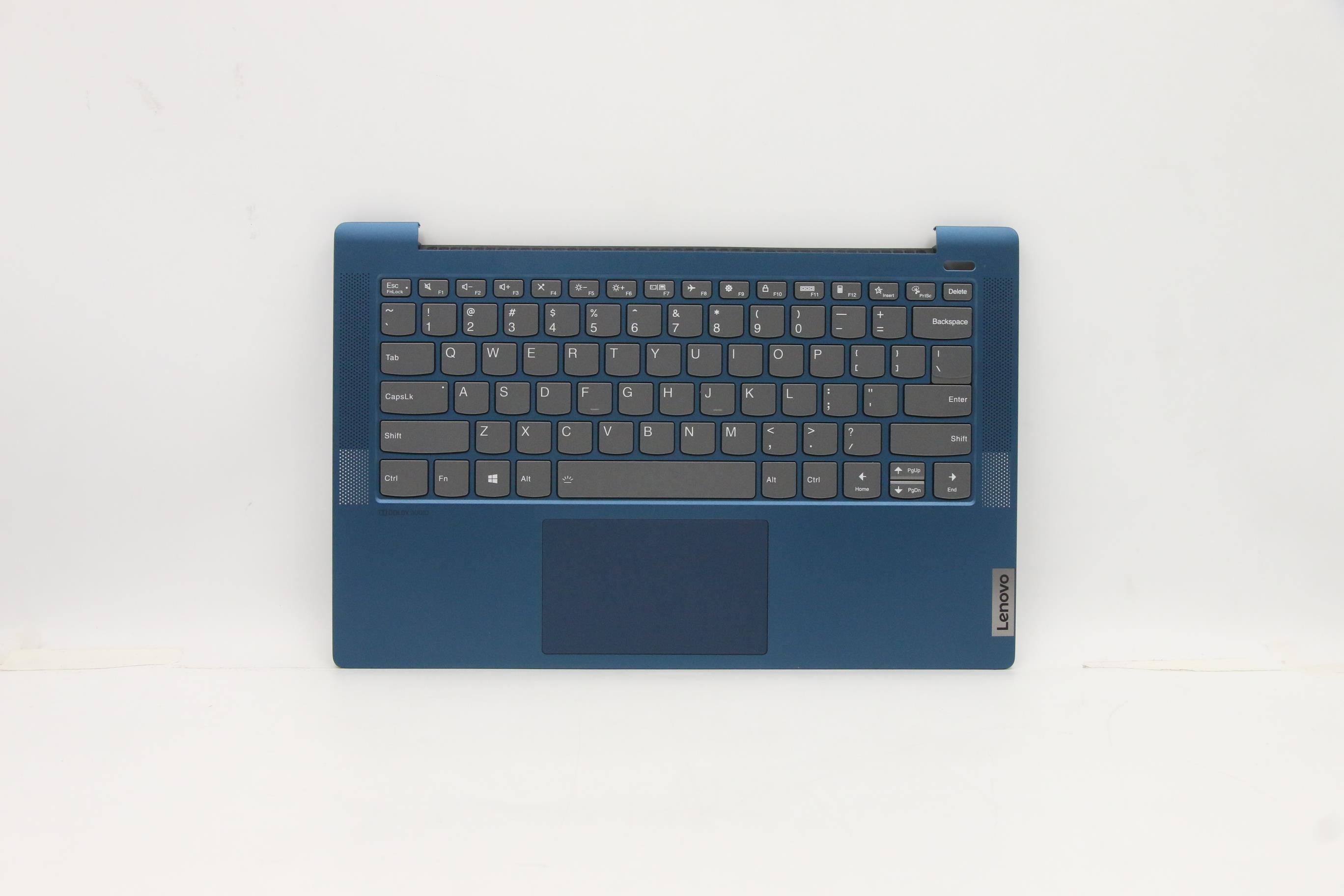 Carcasa superioara cu tastatura palmrest Laptop, Lenovo, IdeaPad 5-14ALC05 Type 82LM, 5CB1A13503, AM2UZ000C20, iluminata, albastra, layout US