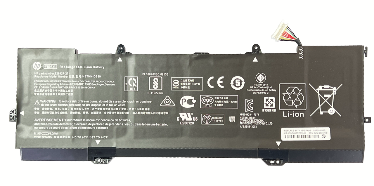 Baterie Laptop, HP, Spectre X360 15-CH, 15T-CH, TPN-Q200, 3ICP5/50/83-2, 928427-271, 928427-272, 928372-855, 928372-856, HSTNN-DB8H, HSTNN-DB8V, YB06XL, 11.55V, 7280mAh, 84.08Wh