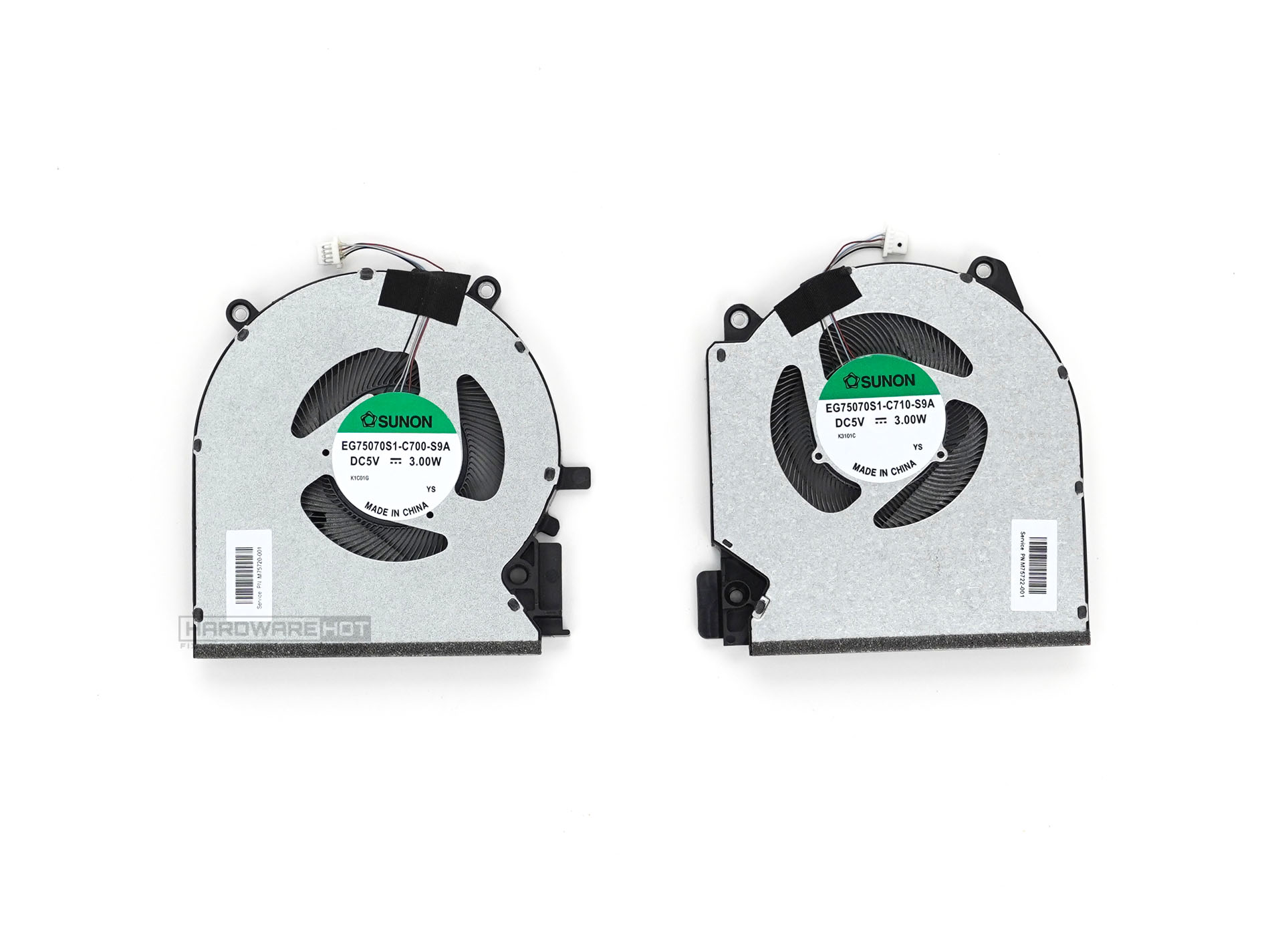 Set coolere Laptop, HP, Victus 16-D, 16-E, TPN-Q263, TPN-Q264, EG75070S1-C700-S9A, EG75070S1-C710-S9A, M75720-001, M75722-001, 60W, RTX 3050, 5V, 0.6A, 3.00W