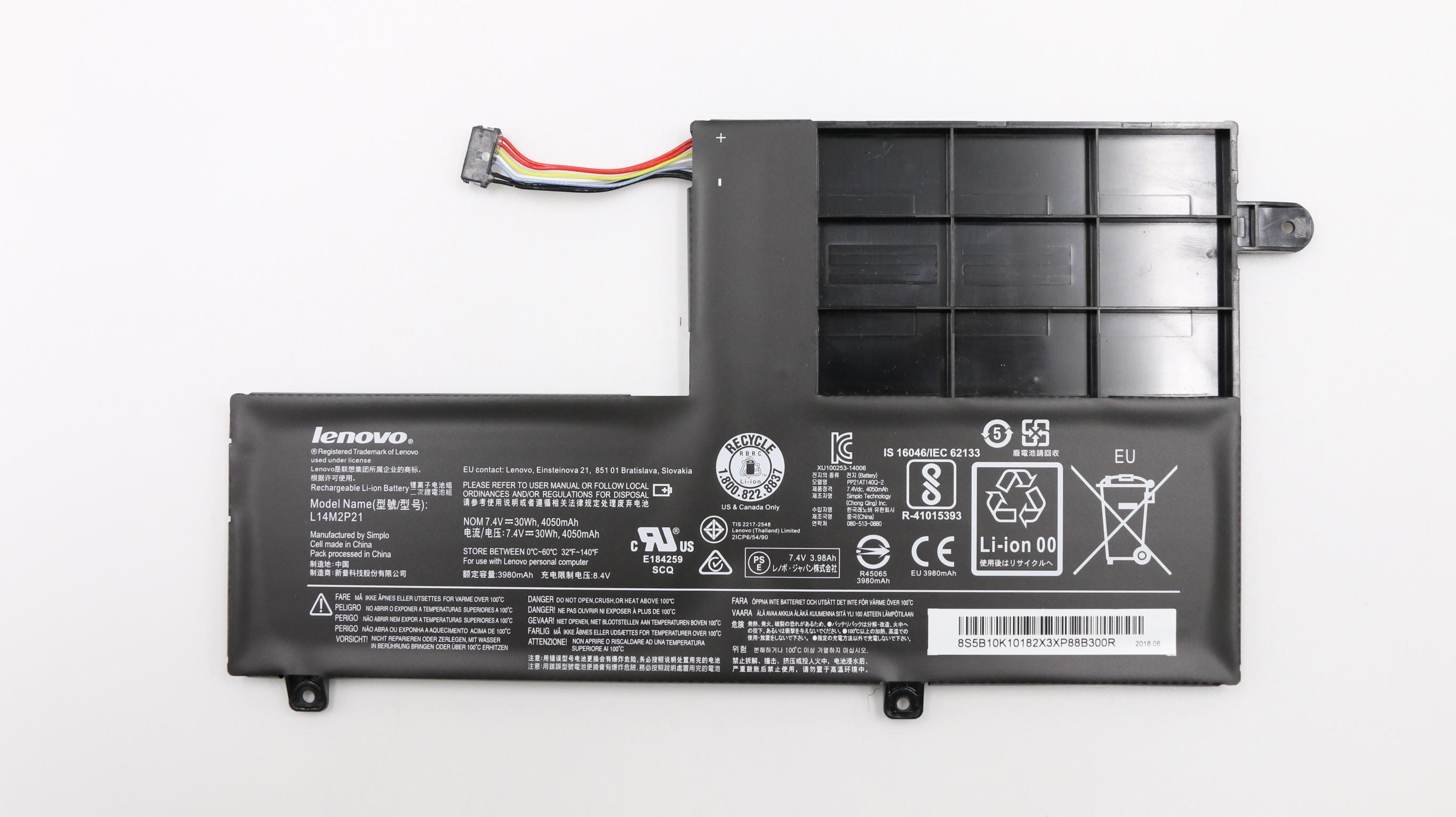 Baterie Laptop, Lenovo, 5B10G78610, 5B10G78612, 5B10K10229, 5B10K10182, 5B10K10180, 2ICP6/55/90, L14M2P21, L14L2P21, 7.4V, 3900mAh, 30Wh