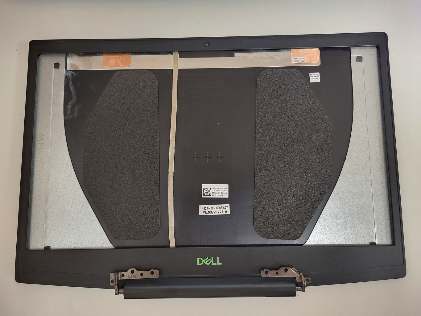 Capac display cu balamale, rama si cablu video Laptop, Dell, G3 3500, 3590, P89F, P89F001, P89F002, 460.0H70N.0007, YGCNV, 0YGCNV, negru