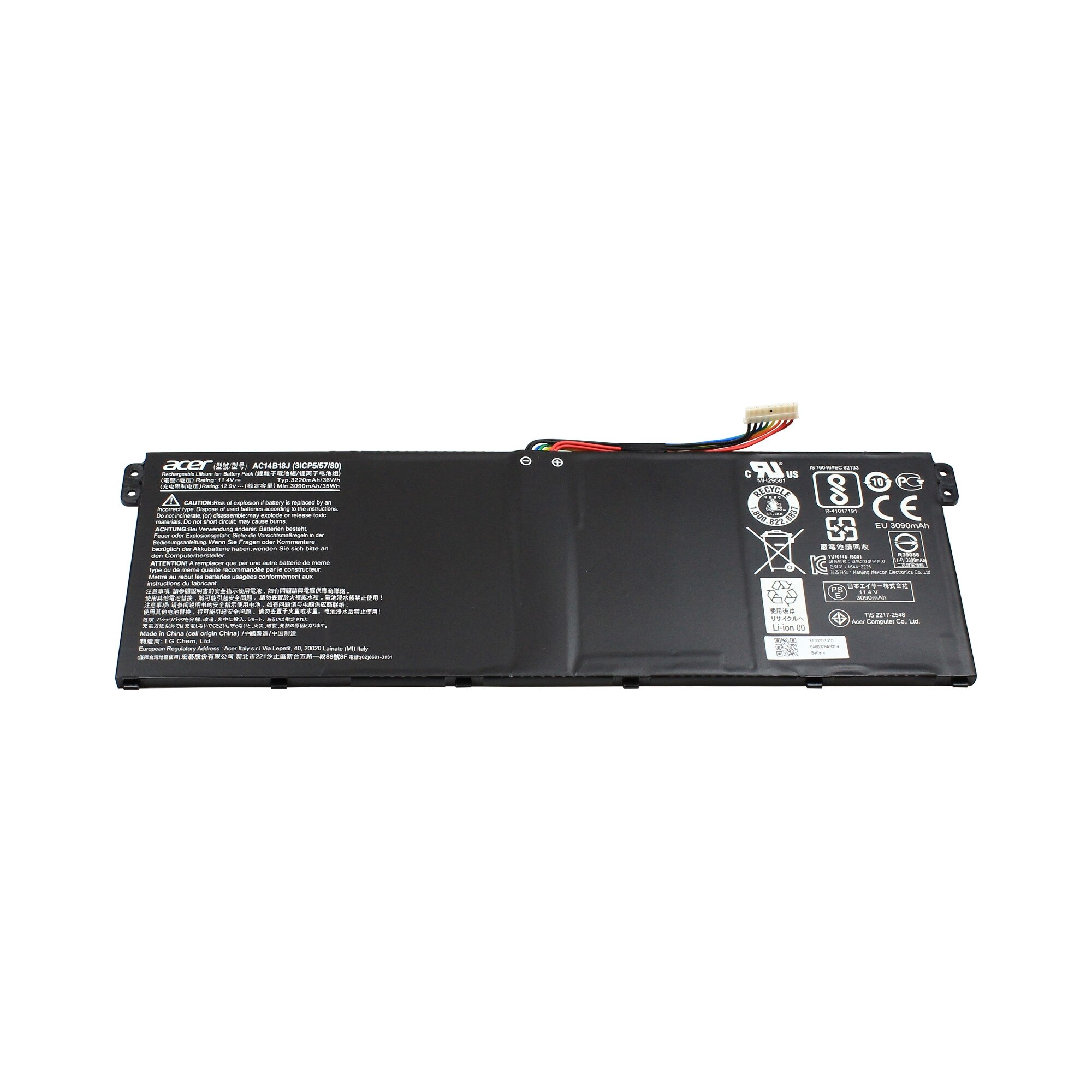 Baterie Laptop, Acer, Aspire 3 A315-31, 3ICP5/57/80, AC14B18J, 11.4V, 3220mAh, 36Wh