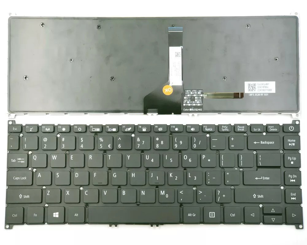 Tastatura Laptop, Acer, Swift 5 SF515-51, SF515-51T, N18P2, iluminata, neagra, layout US