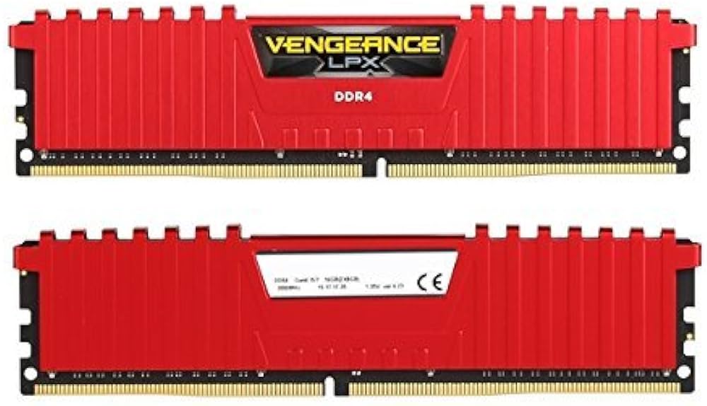 Memorie Desktop PC Corsair Vengeance LPX 16GB (2x8GB) DIMM, DDR4, 3000MHz, CL15, 1.35V, XMP 2.0, Red