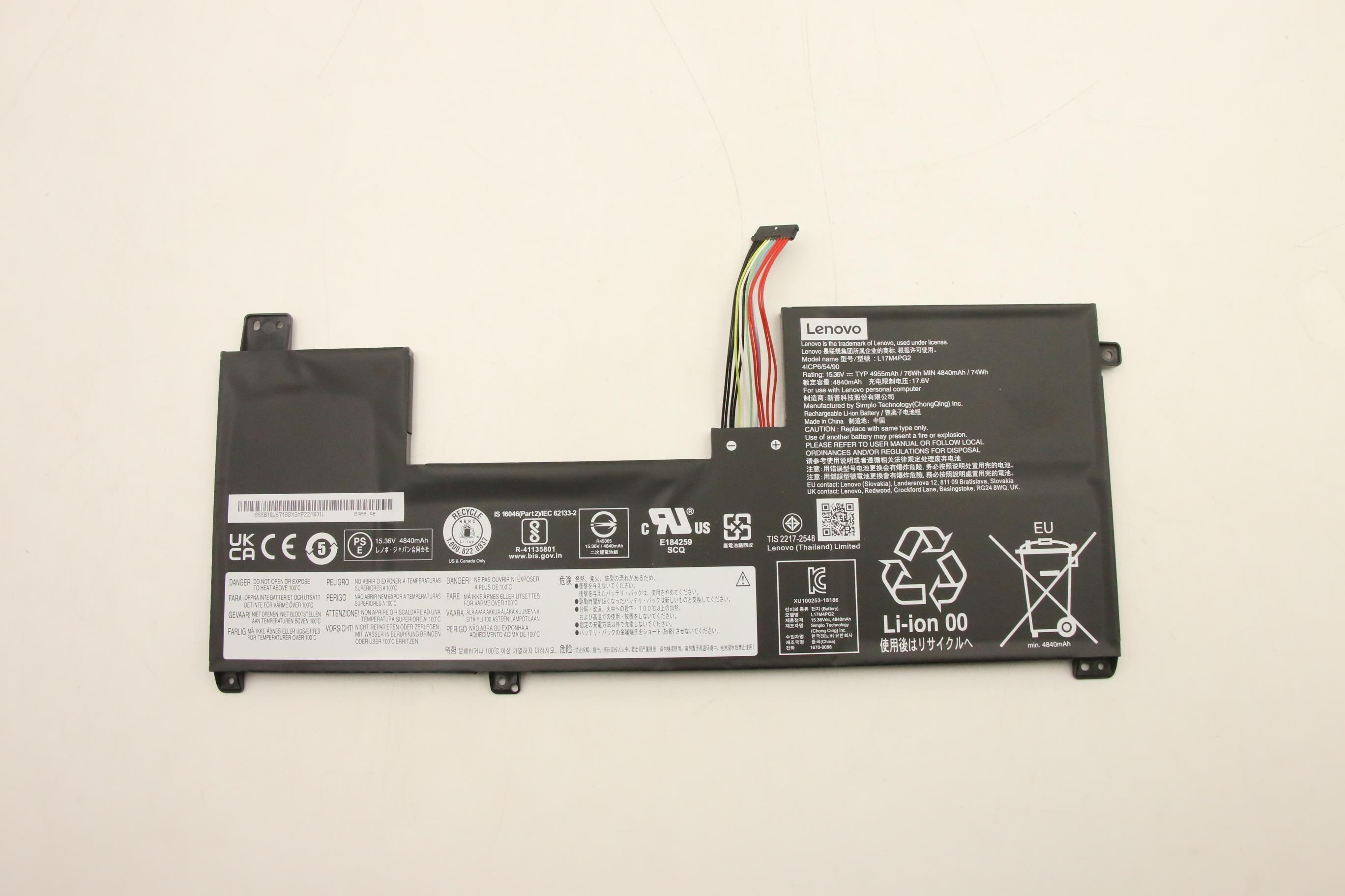 Baterie Laptop, Lenovo, Legion Y740-17IRHg Type 81UJ, 4ICP6/54/90, L17M4PG2, 15.4V, 4955mAh, 76Wh