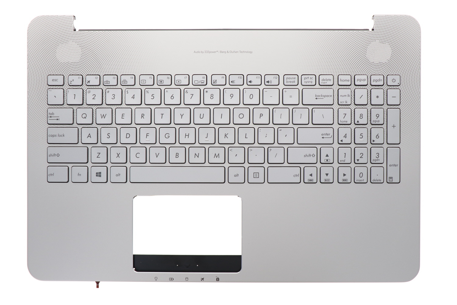 Carcasa superioara cu tastatura palmrest Laptop, Asus, VivoBook Pro N552, N552V, N552VX, N552VW, N552VX-1A, 13N0-SHA0311, 90NB09P1-R31US0, iluminata, argintie, layout US