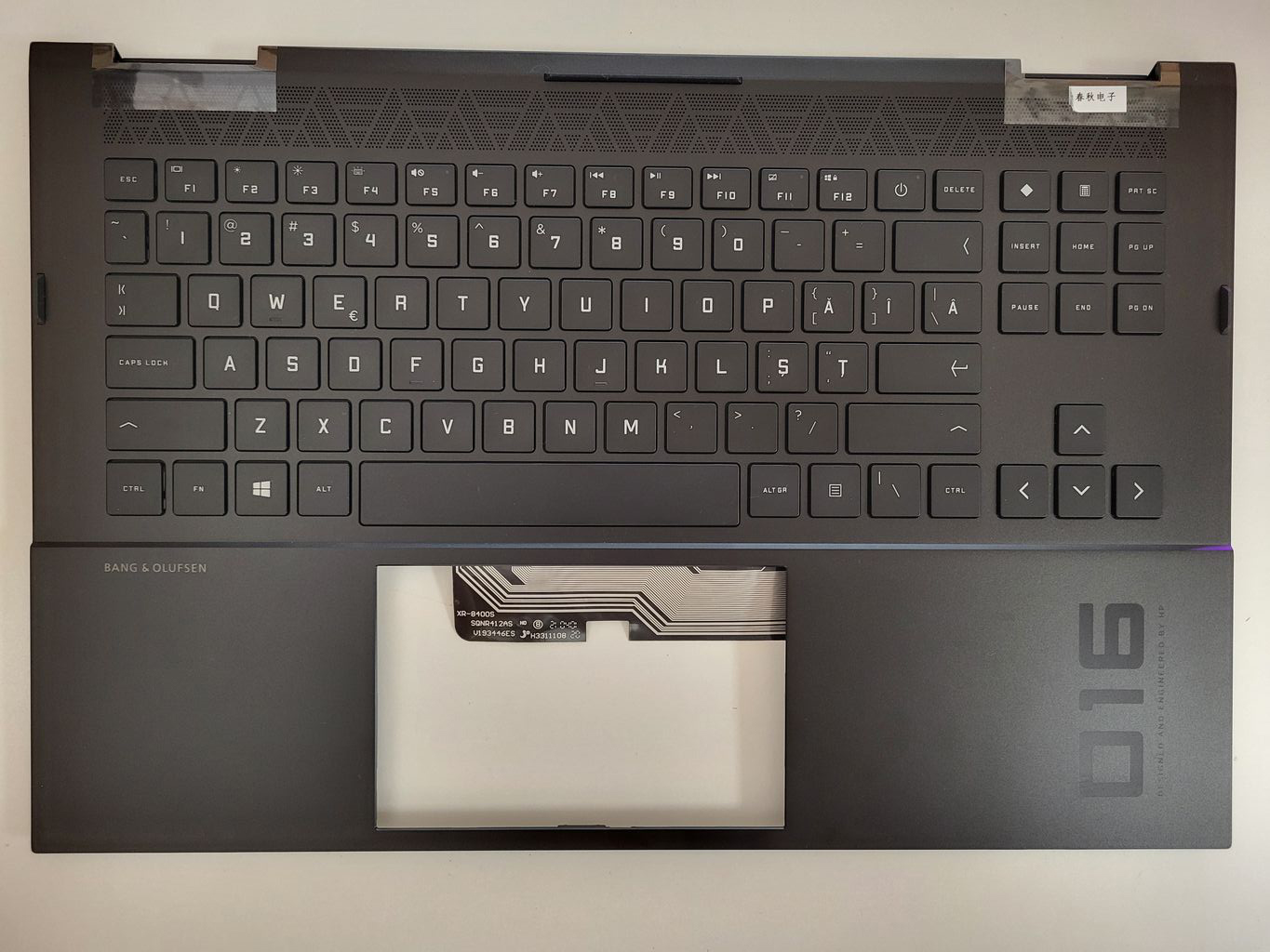 Carcasa superioara cu tastatura palmrest Laptop, HP, Omen 16-B, TPN-Q265 (2021), M62255-001, M62260-001, M62260-271, 44G3KTATP70, iluminata RGB 20 pini, layout US (RO)