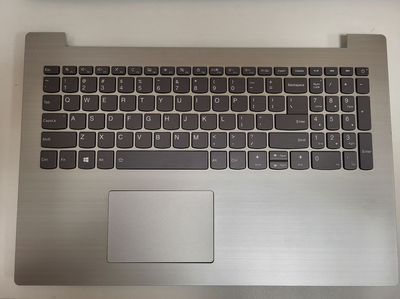 Carcasa superioara cu tastatura palmrest Laptop, Lenovo, IdeaPad 330-15ICH Type 81FX, 5CB0R46921, AP17P000120, Platinum Grey, iluminata, layout US