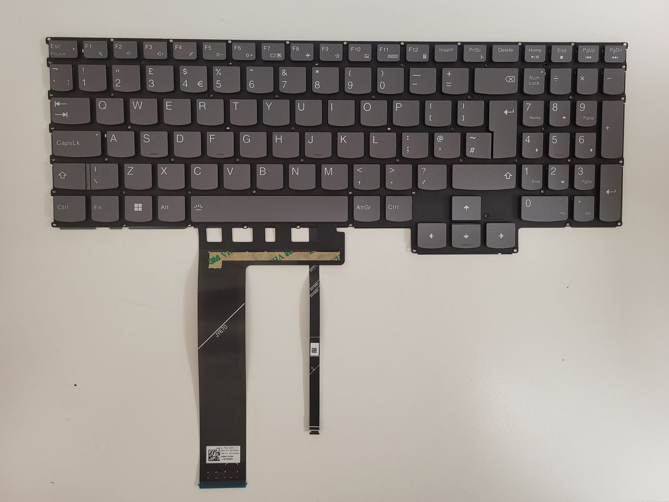Tastatura Laptop, Lenovo, Legion Pro 5 16IRX9 Type 83DF, iluminata, gri, layout UK