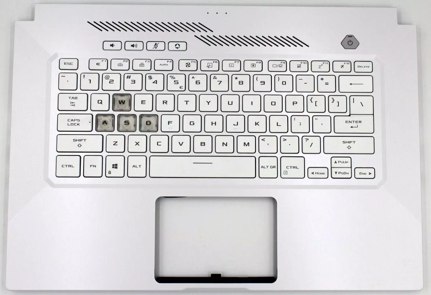 Carcasa superioara cu tastatura palmrest Laptop Gaming, Asus, TUF Dash 15 FX516PM, FX516PR, FX516PE, FX516PR-1C, 90NR0653-R31UI0, 90NR0653-R31UA0, 90NR0653-R31US0, 6051B1445001, AP0101100, iluminata, alba, layout US