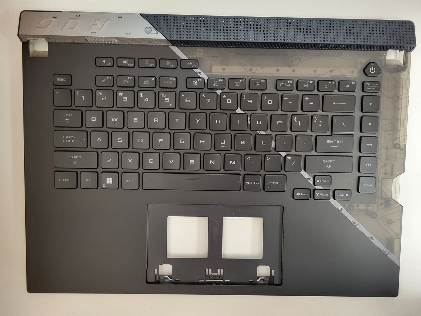 Carcasa cu tastatura palmrest Laptop Gaming, Asus, ROG Strix SCAR G533ZX, G533ZW, G533ZM, G533ZX-2S RGB PERKEY, 90NR08E2-R31UI0, 90NR08E2-R31US0, 6070B2002812, 13NR08E2AP0611100, iluminata, layout US