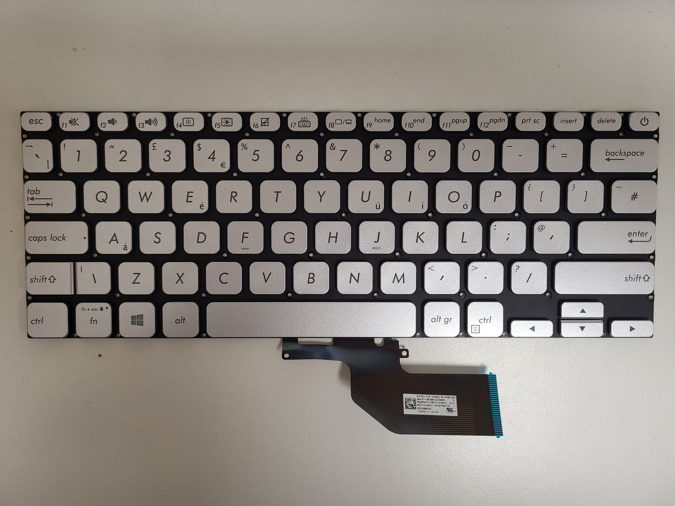 Tastatura Laptop, Asus, VivoBook S13 S330F, S330FA, S330FN, S330FL, S330U, S330UA, S330UN, iluminata, argintie