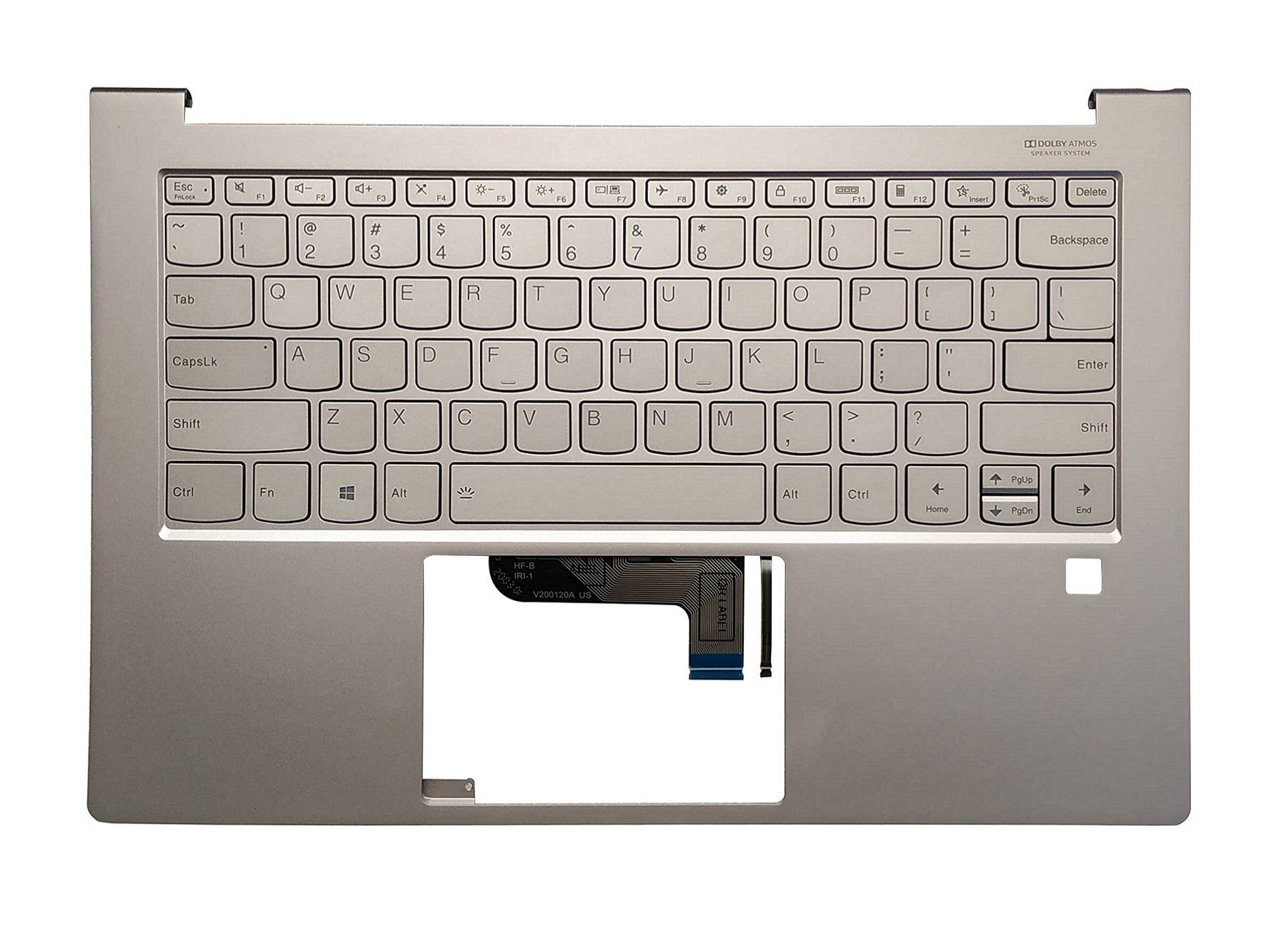 Carcasa superioara cu tastatura palmrest Laptop, Lenovo, Yoga 9-14ITL5 Type 82BG, 5CB0Z69768, AM1KK000E00, iluminata, aurie, layout US