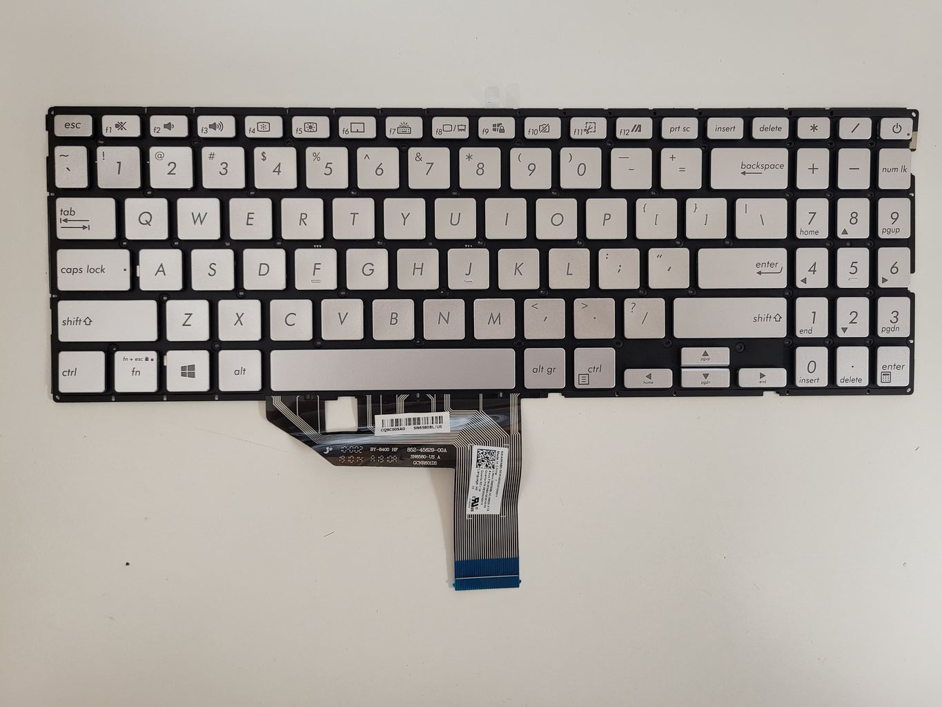 Tastatura Laptop, Asus, VivoBook S15 S532F, S532FA, S532EQ, iluminata, argintie, layout US