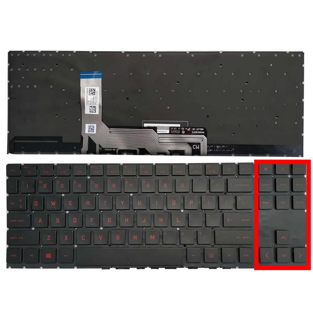 Tastatura Laptop, HP, Omen 16-B, TPN-Q265, iluminata, rosie, layout US