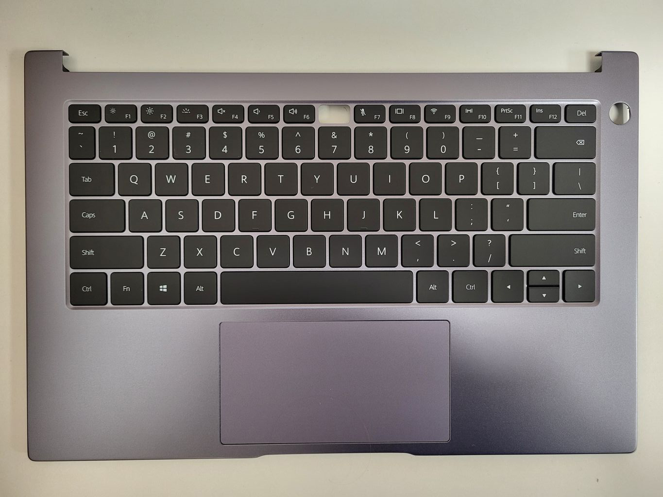 Carcasa superioara cu tastatura palmrest Laptop, Huawei, Honor MagicBook 14 Nobel-WAE9AHN, NBL-WAQ9R, NBL-WAQ9R, NBB-WAH9, NBL-WAQ9RP, NBB-WAP9R, NBB-WAE9P, NBB-WAH9P, NbB-WAH9Q, 51661NUD, FAH99025010, KSL51661NTR, iluminata, gri, layout US